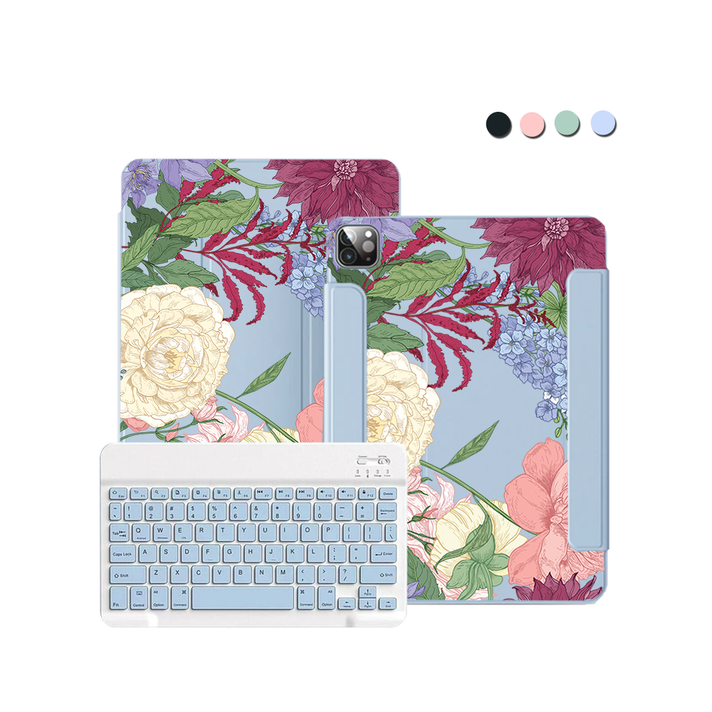 ฝาพับคีย์บอร์ดไร้สายสำหรับ iPad / Android Tab - กรกฎาคม Delphinium