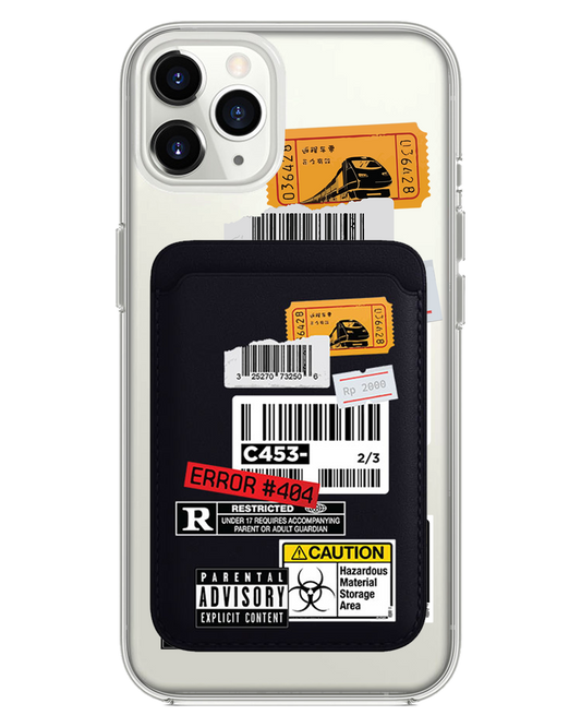 حافظة محفظة مغناطيسية للآيفون - مجموعة ملصقات