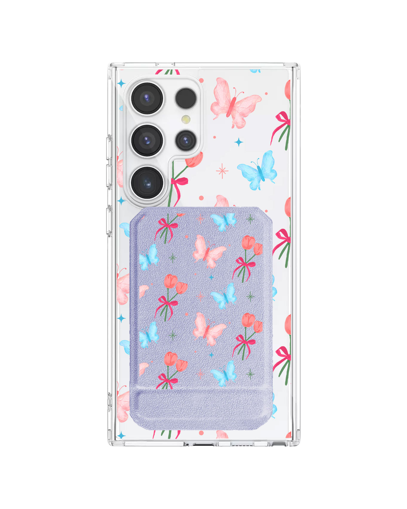 Android Magnetic Multifold Wallet - Coquette Butterfly