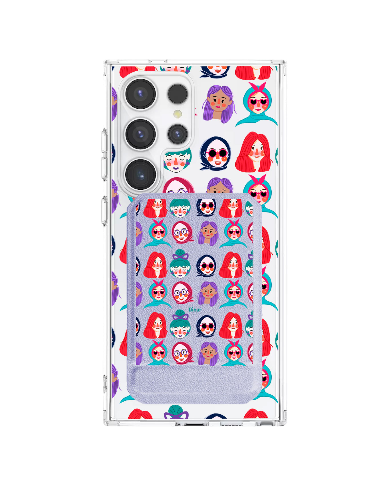 Android Magnetic Multifold Wallet - Cute Sweety Faces