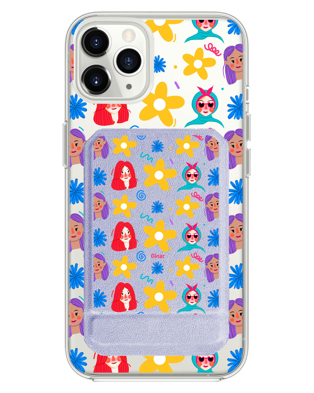 iPhone Magnetic Multifold Wallet - Daisy Faces