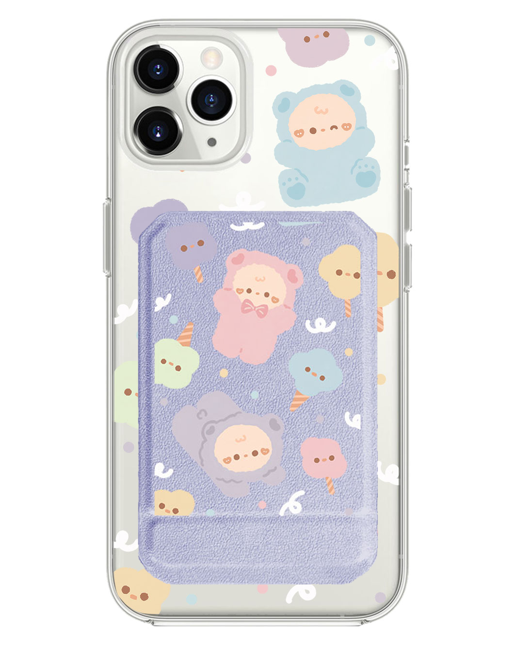 iPhone Magnetic Multifold Wallet - Cotton Teddy
