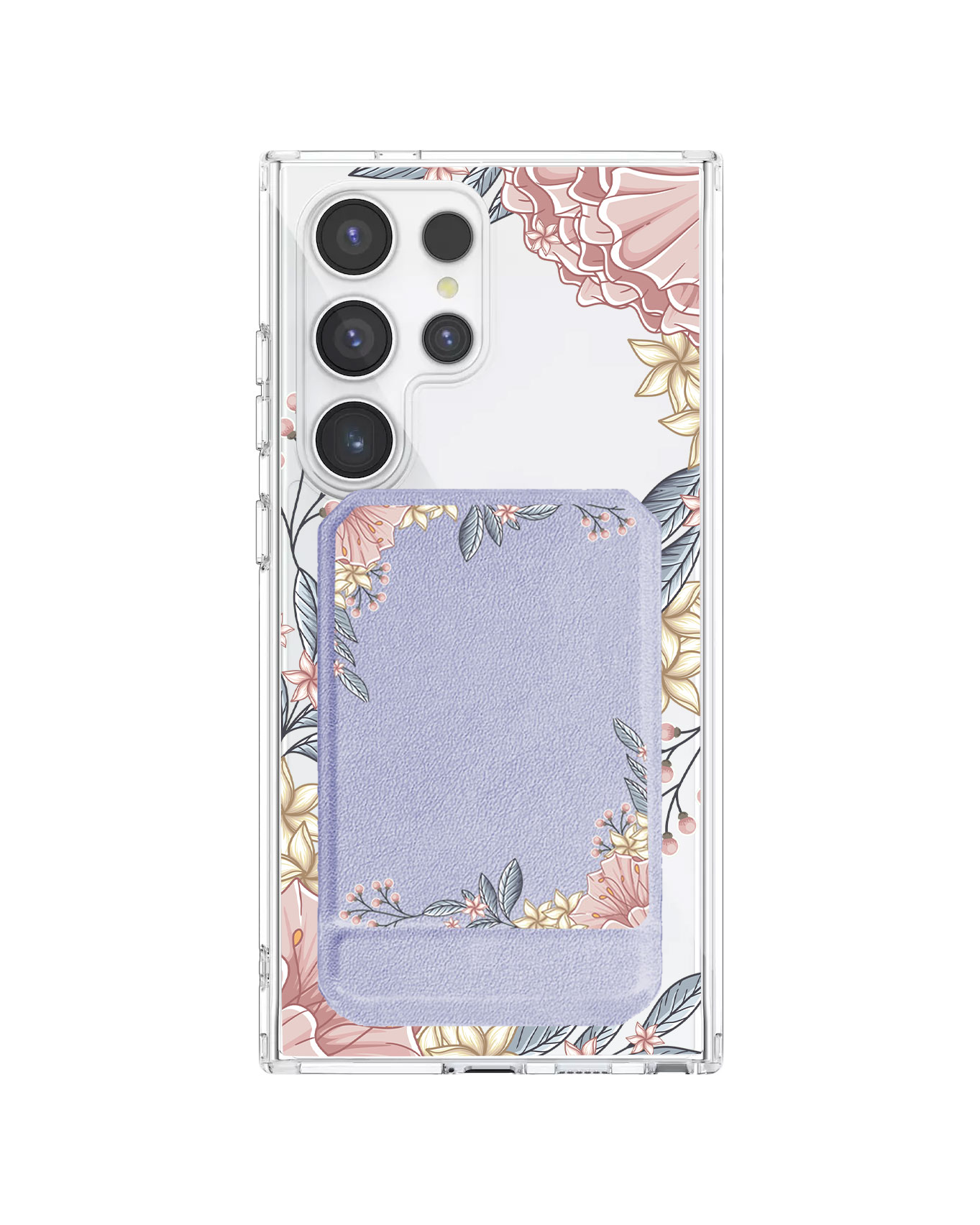 Android Magnetic Multifold Wallet - Pink Florals