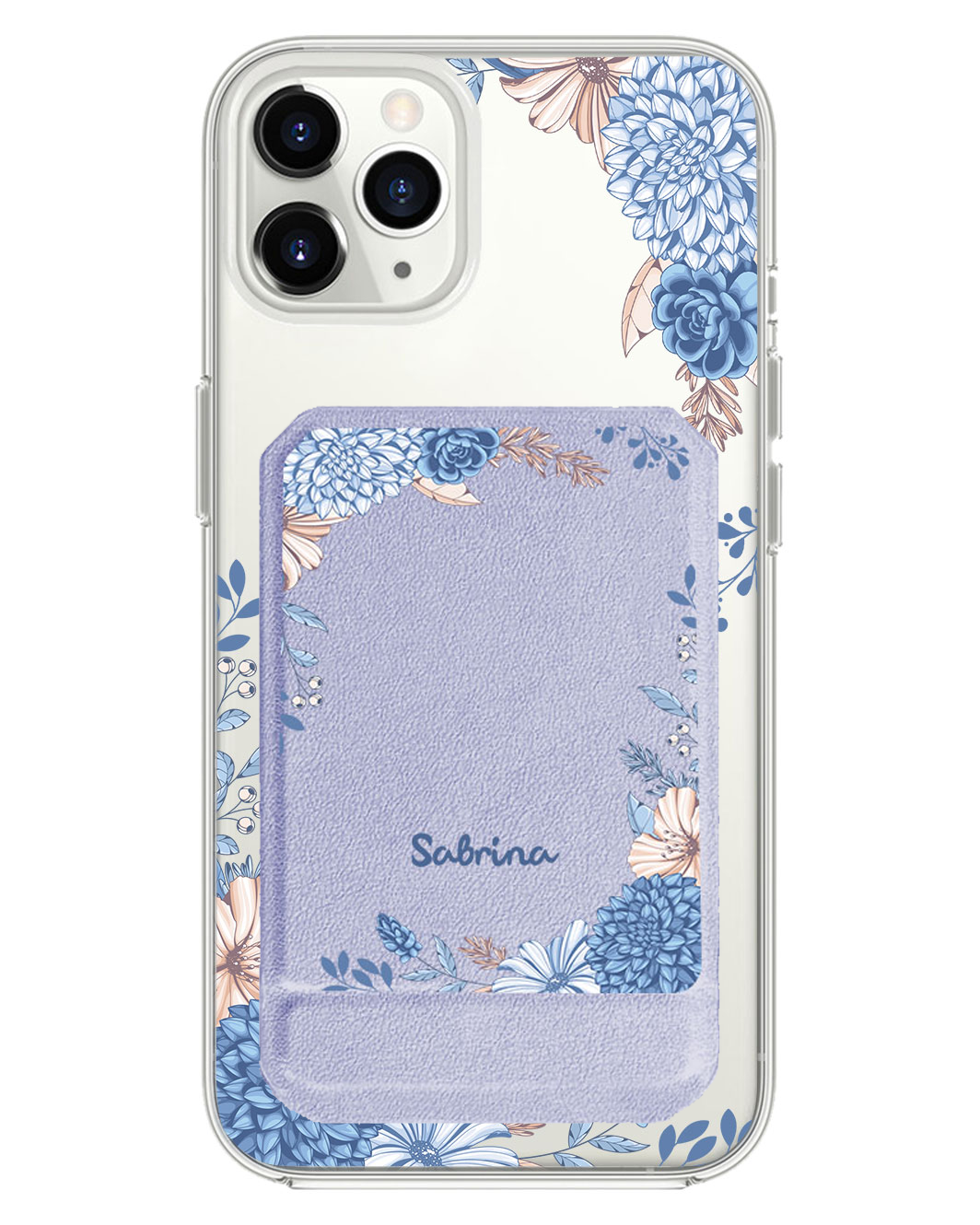 iPhone Magnetic Multifold Wallet - Blue Florals