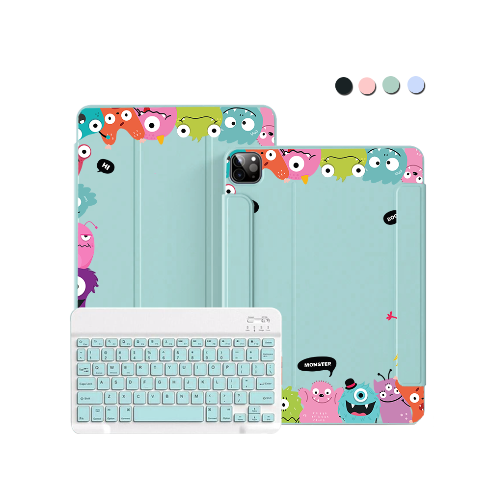 ฝาพับคีย์บอร์ดไร้สายสำหรับ iPad / Android - Little Monster