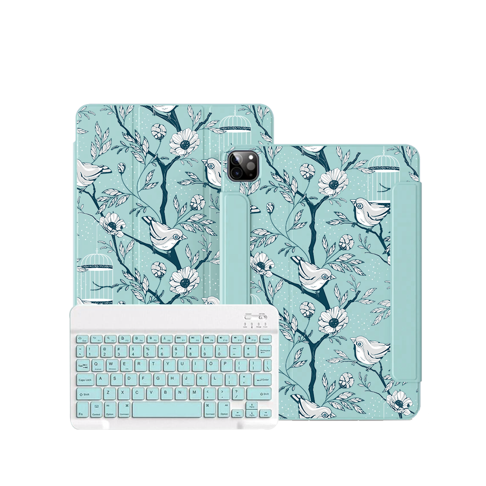 ฝาพับคีย์บอร์ดไร้สายสำหรับ iPad / Android - Lovebird Monochrome