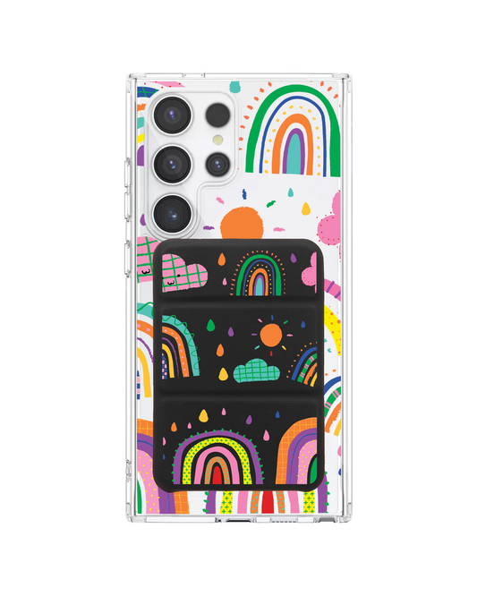 Android Magnetic Trifold Wallet Case - Rainbow