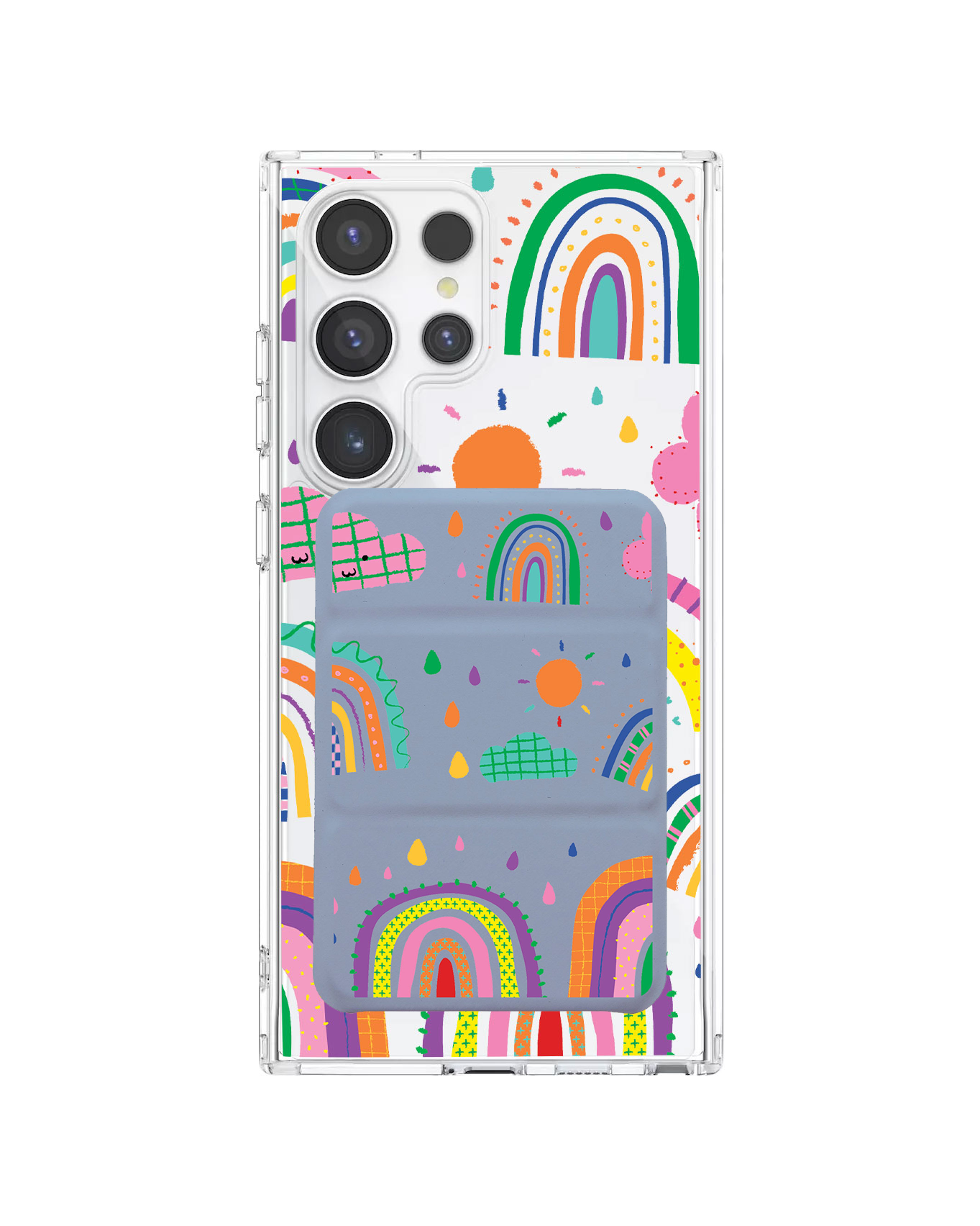 Android Magnetic Trifold Wallet Case - Rainbow