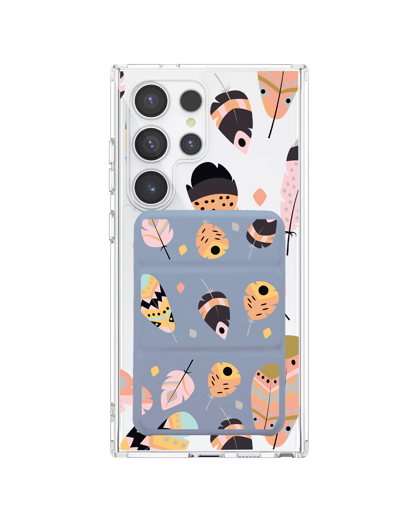 เคสกระเป๋าสตางค์พับสามทบแบบแม่เหล็กสำหรับ Android - Feathers