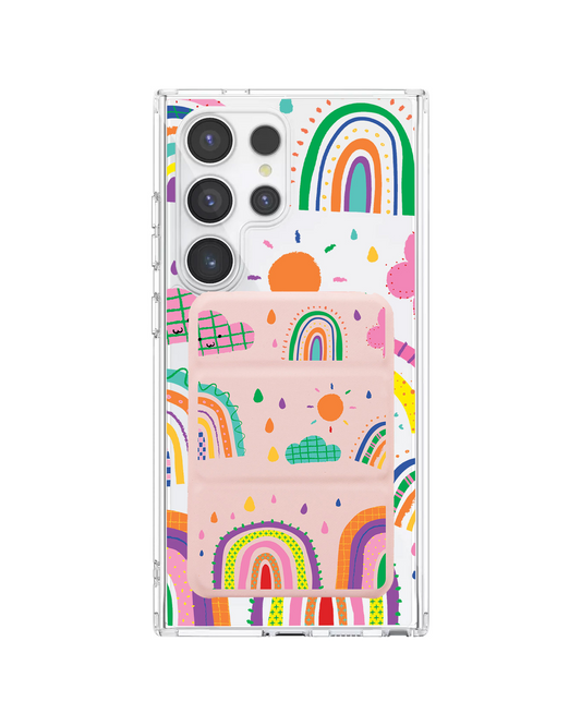 Android Magnetic Trifold Wallet Case - Rainbow