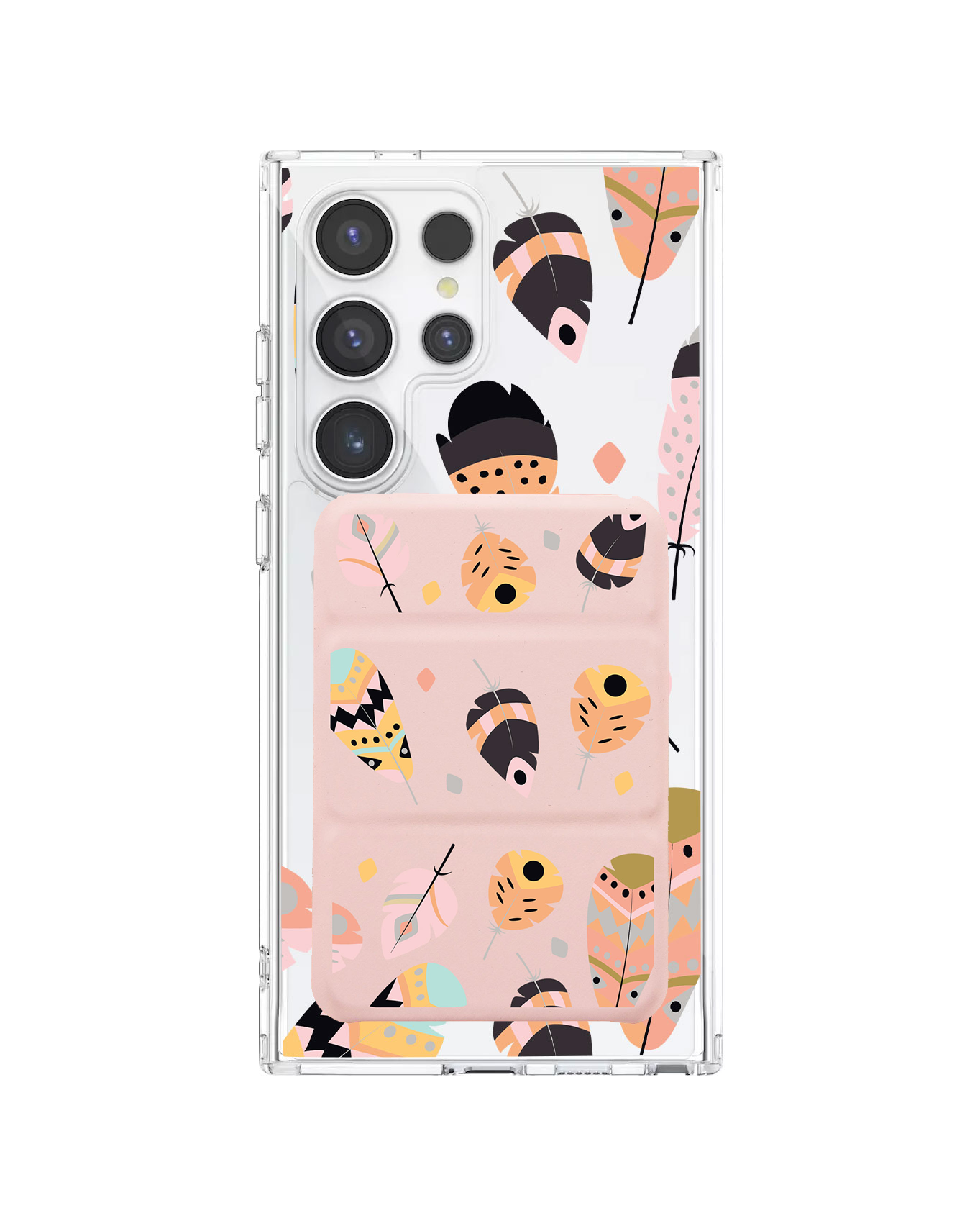 เคสกระเป๋าสตางค์พับสามทบแบบแม่เหล็กสำหรับ Android - Feathers