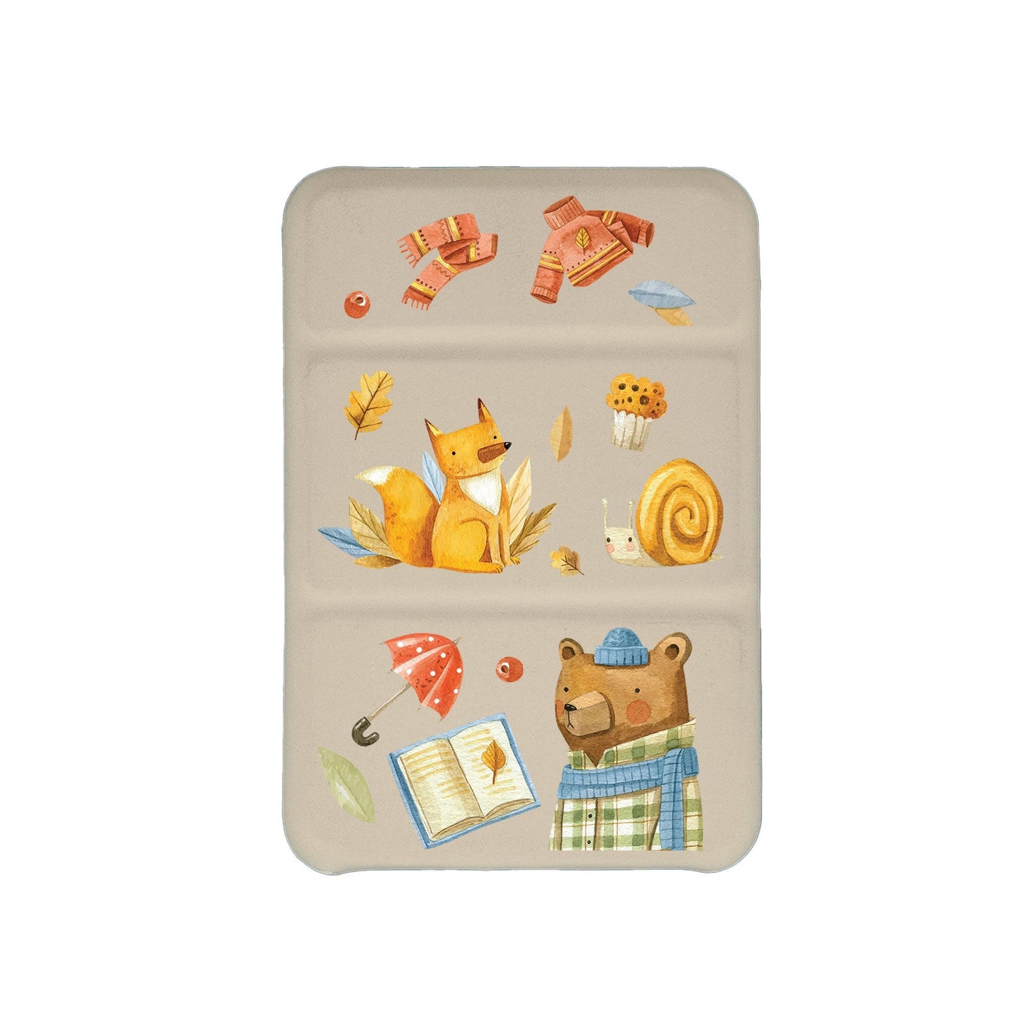เคสพับสามทบแม่เหล็กสำหรับ iPhone - ลาย Bear & Fox