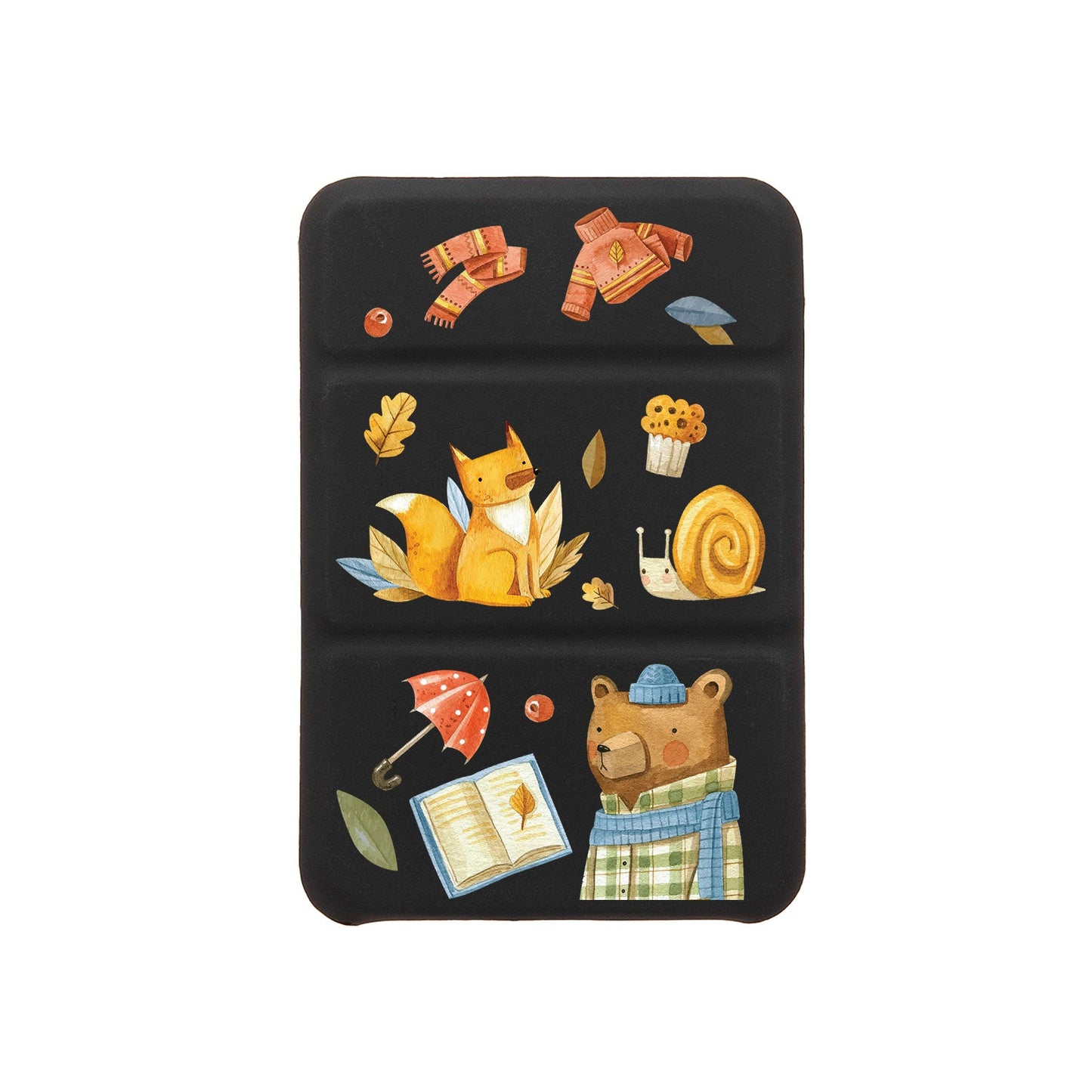 เคสพับสามทบแม่เหล็กสำหรับ iPhone - ลาย Bear & Fox