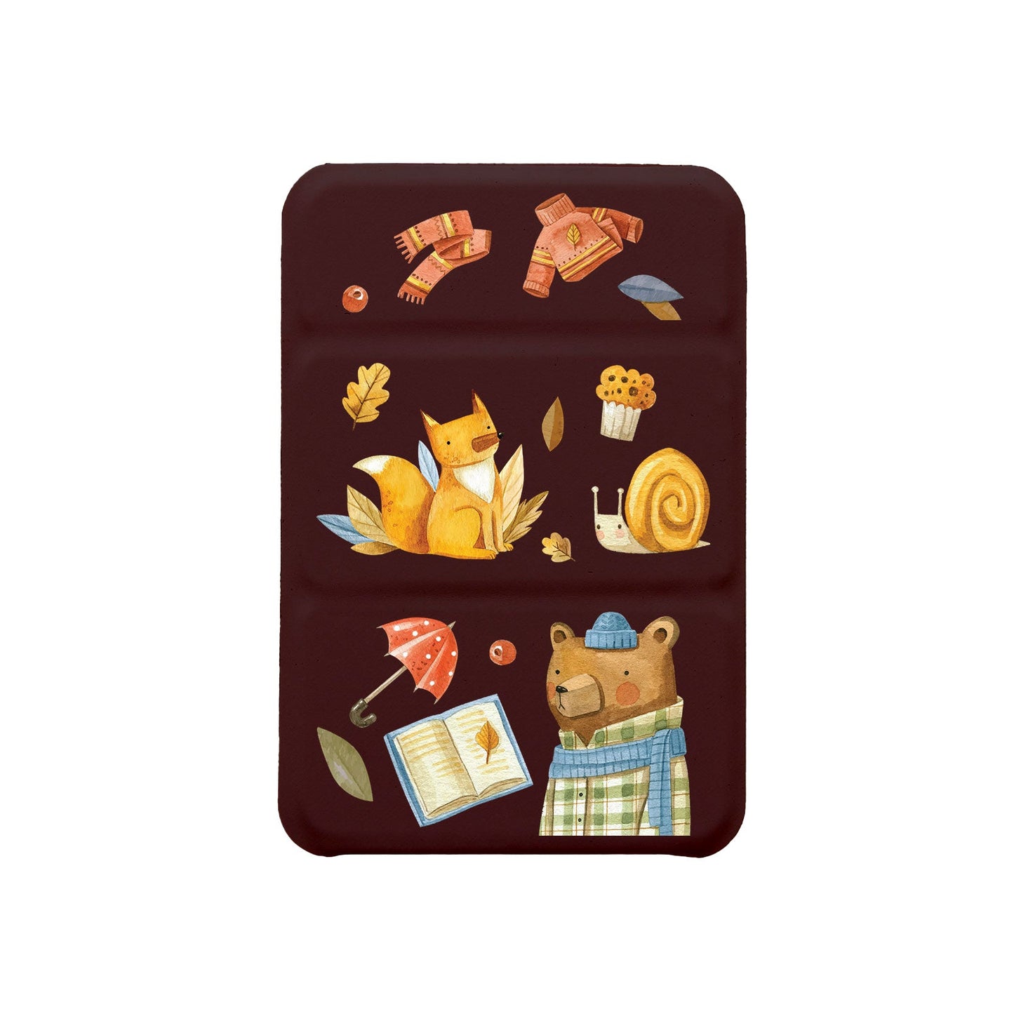 เคสพับสามทบแม่เหล็กสำหรับ iPhone - ลาย Bear & Fox
