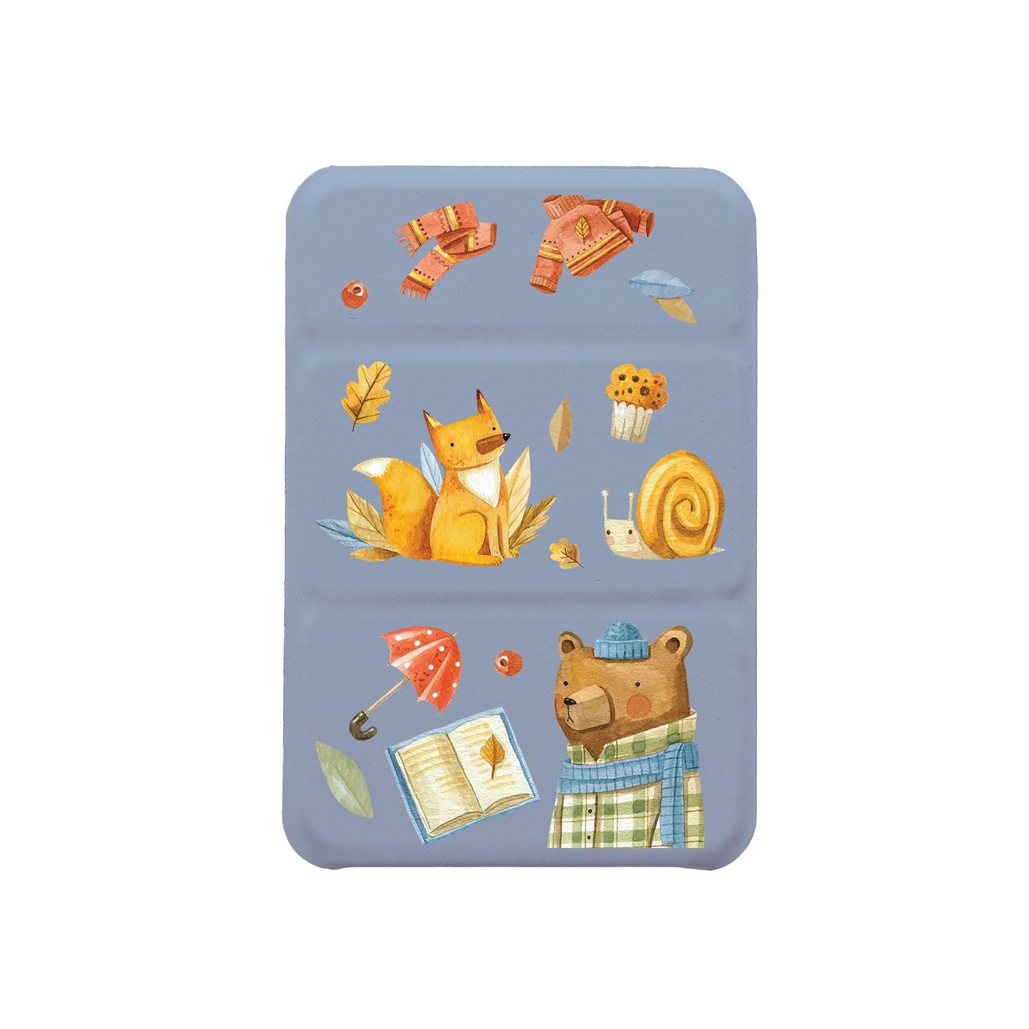 เคสพับสามทบแม่เหล็กสำหรับ iPhone - ลาย Bear & Fox