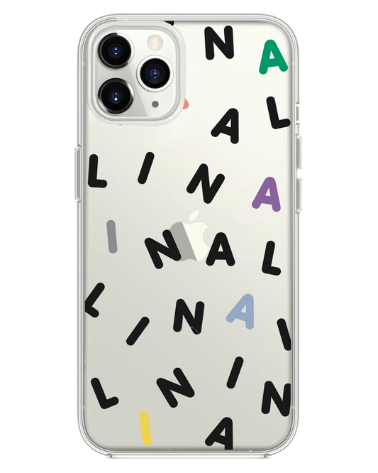 واقي خلفي هجين لهاتف iPhone - مونوغرام 2.0 أسود مخصص