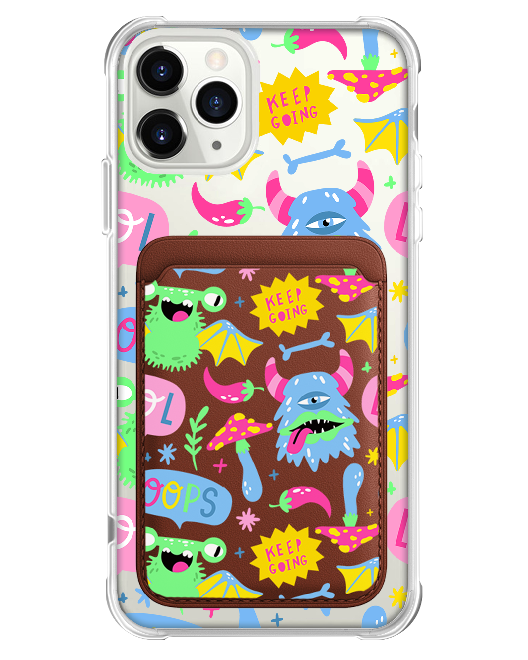 iPhone Magnetic Wallet Case - Monster Say Keep Going