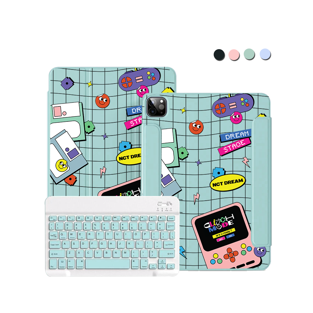 ฝาพับคีย์บอร์ดไร้สายสำหรับ iPad / Android Tab - โหมด NCT Glitch