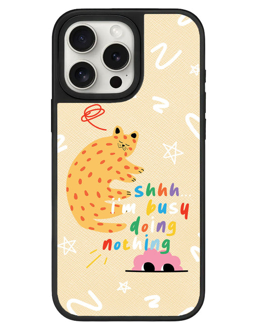 قبضة جلدية للآيفون - مشغول بلا شيء