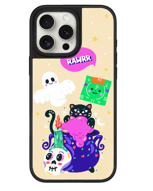 iPhone Leather Grip - Cat Monster