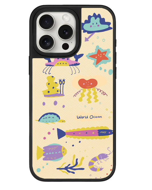 iPhone Leather Grip - Ocean World