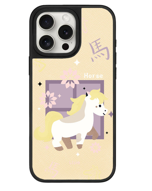 iPhone Leather Grip - Horse (Shio / Chinese Zodiac)