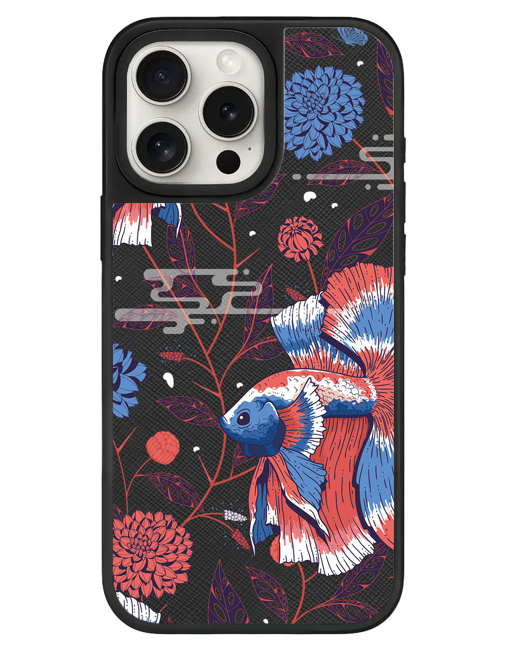 ที่จับหนังสำหรับ iPhone - ลายปลาและดอกไม้ 2.0