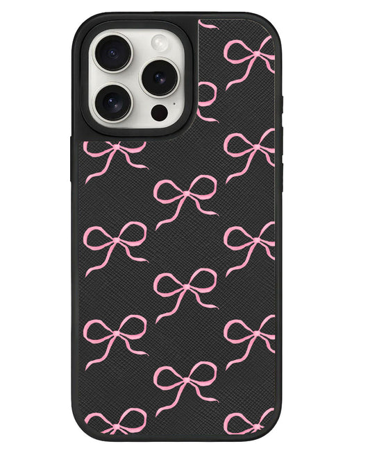 iPhone Leather Grip - Coquette Pink Bow