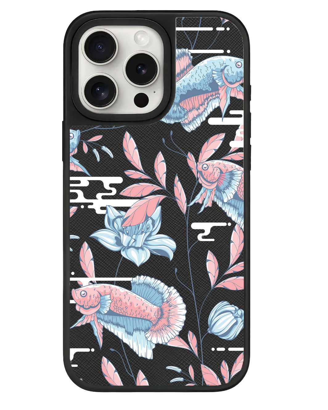 ที่จับหนังสำหรับ iPhone - ลายปลาและดอกไม้ 3.0