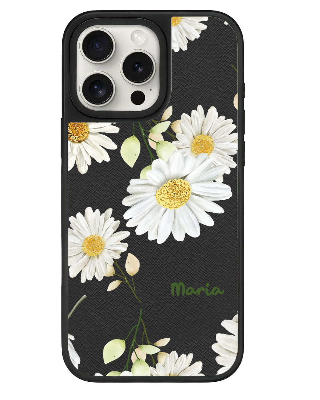 iPhone Leather Grip - ดอกเบญจมาศเดือนตุลาคม