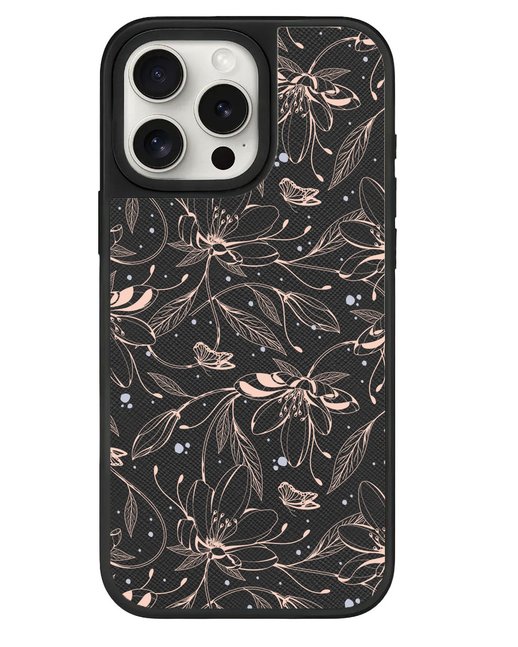 เคสหนังสำหรับ iPhone - Sketchy Flower & Butterfly 1.0