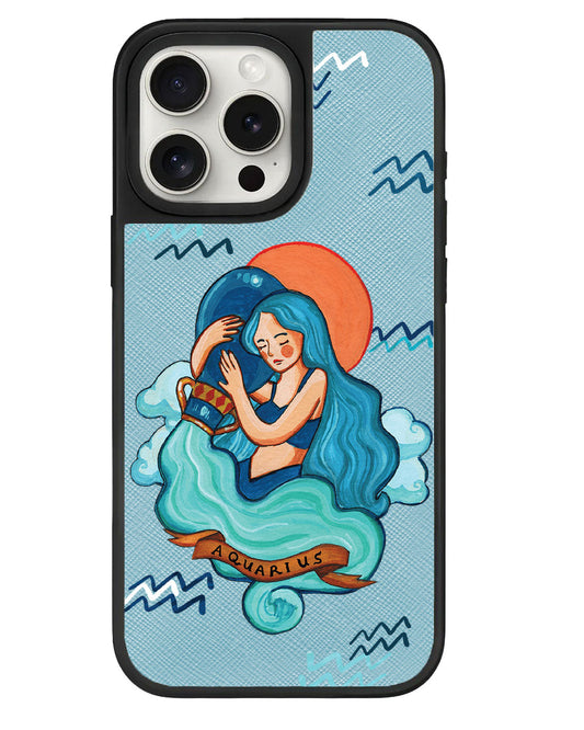 قبضة جلدية للآيفون - برج الدلو