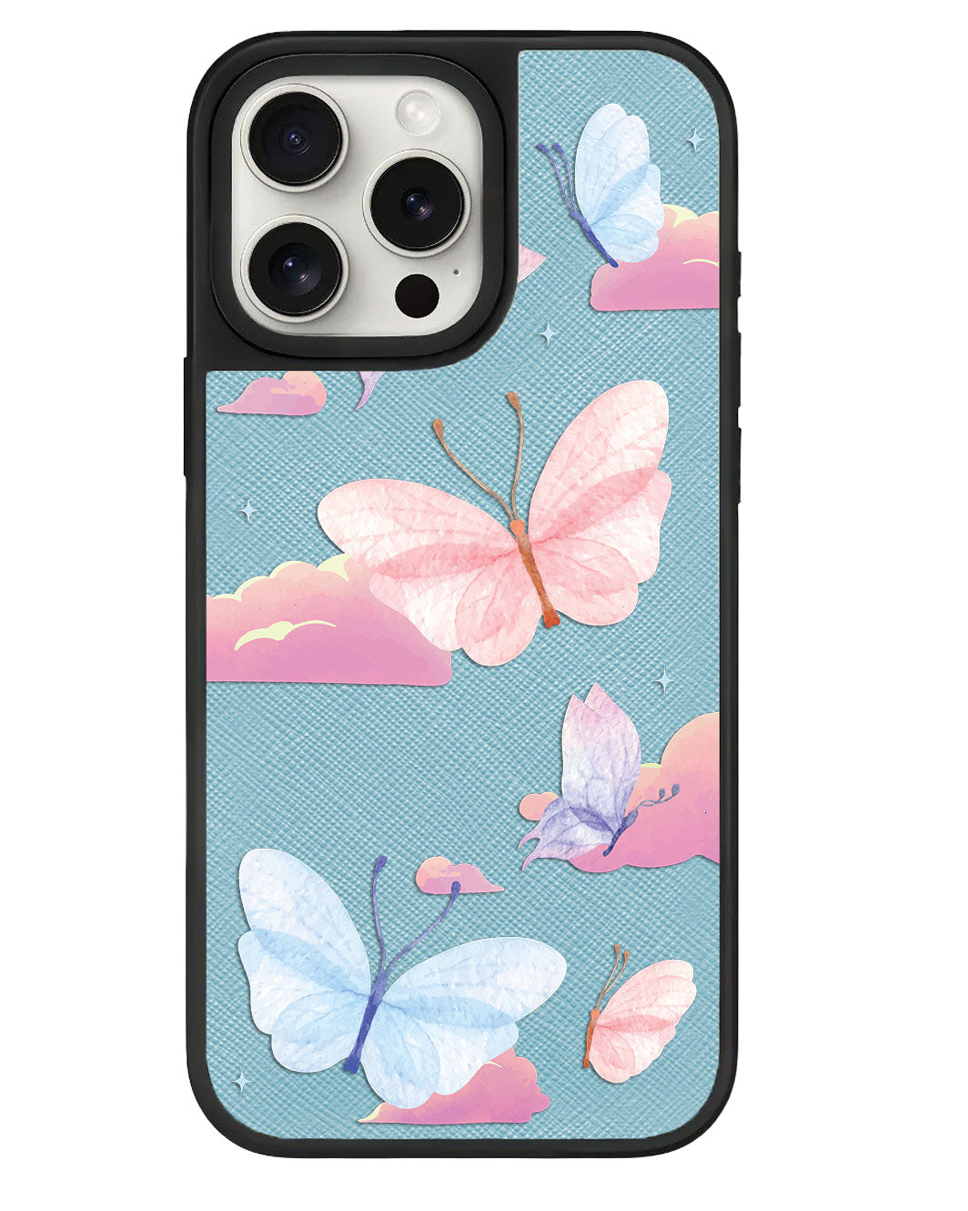 ที่จับหนังสำหรับ iPhone - ลาย Butterfly & Clouds