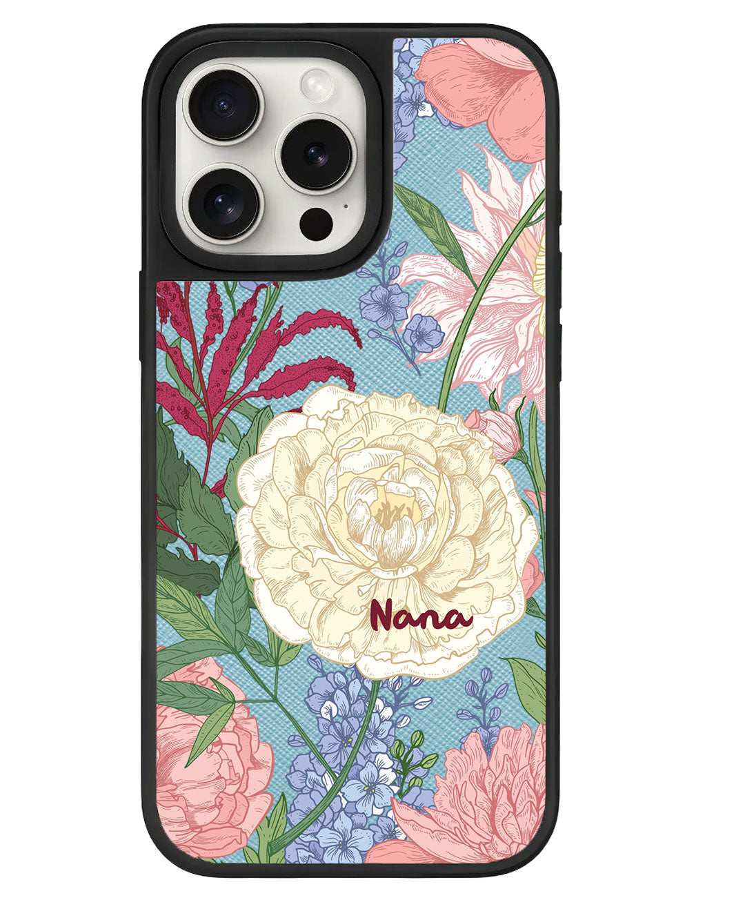 iPhone Leather Grip - เดือนกรกฎาคม Delphinium