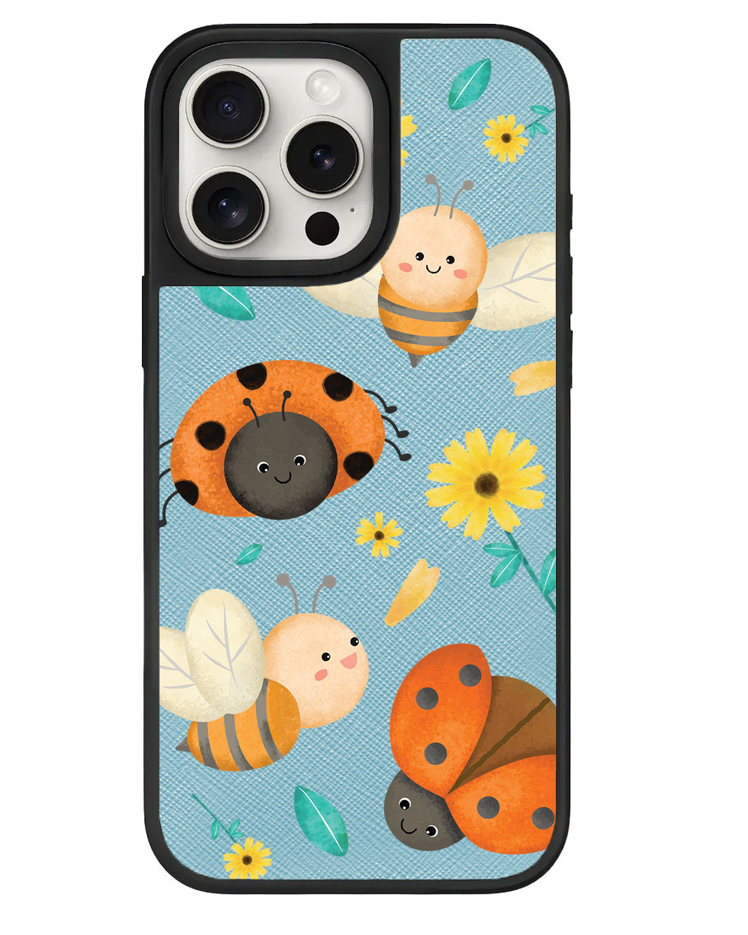 ที่จับหนังสำหรับ iPhone - ลาย Ladybug & Bee