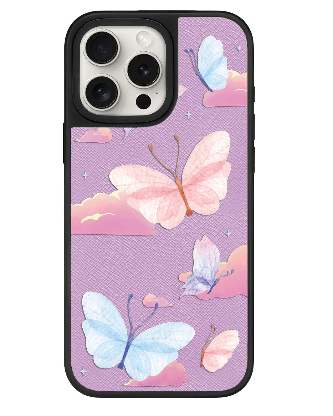 ที่จับหนังสำหรับ iPhone - ลาย Butterfly & Clouds