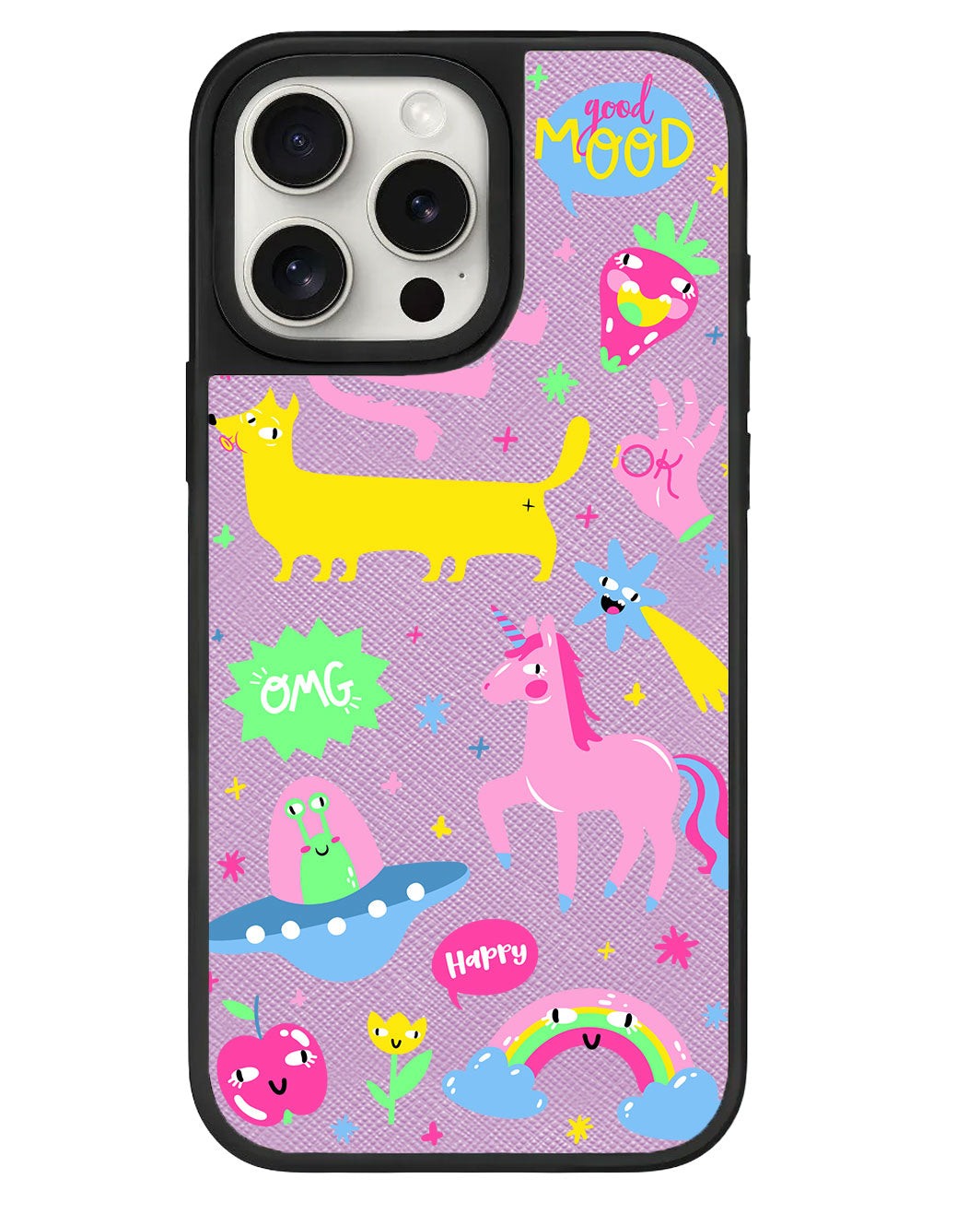 iPhone Leather Grip - Monster Say Good Mood