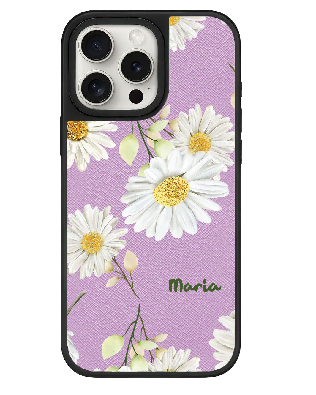iPhone Leather Grip - ดอกเบญจมาศเดือนตุลาคม