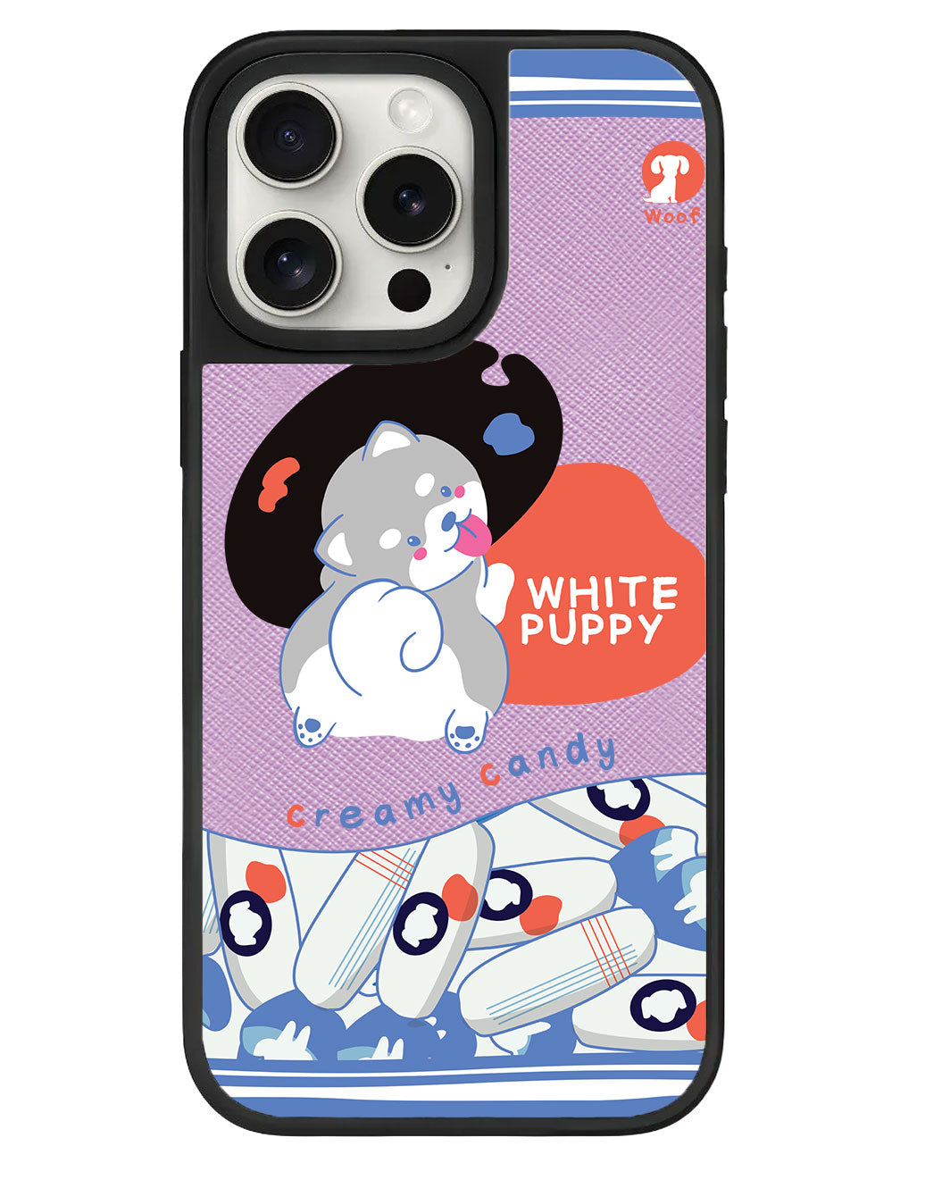 ที่จับหนังสำหรับ iPhone - ลายลูกสุนัขสีขาว