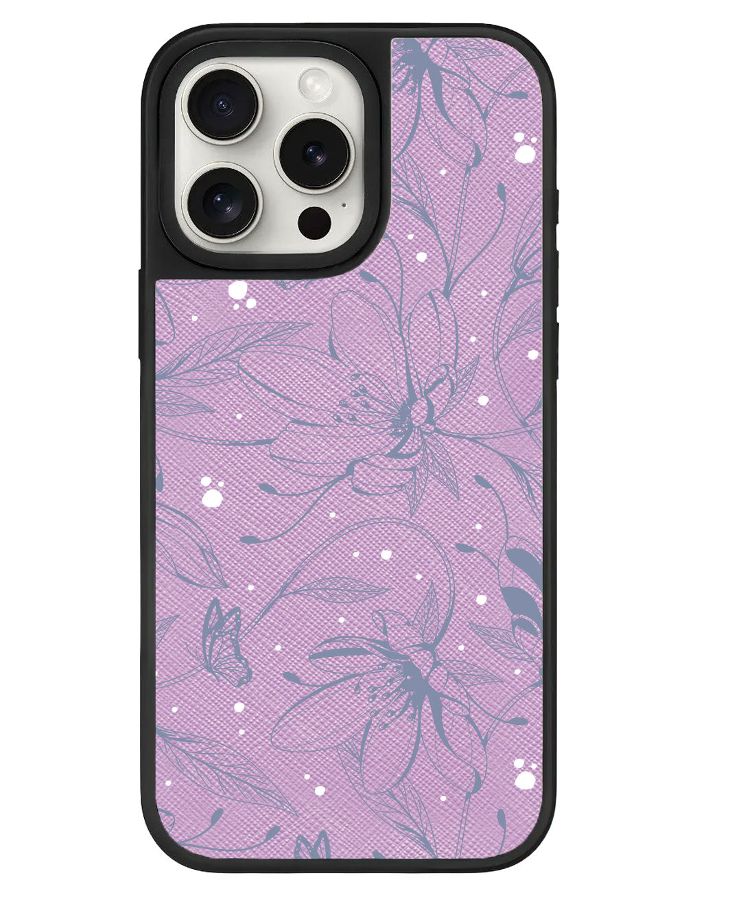 เคสหนังสำหรับ iPhone - Sketchy Flower & Butterfly 2.0