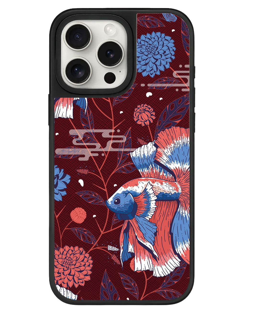 ที่จับหนังสำหรับ iPhone - ลายปลาและดอกไม้ 2.0