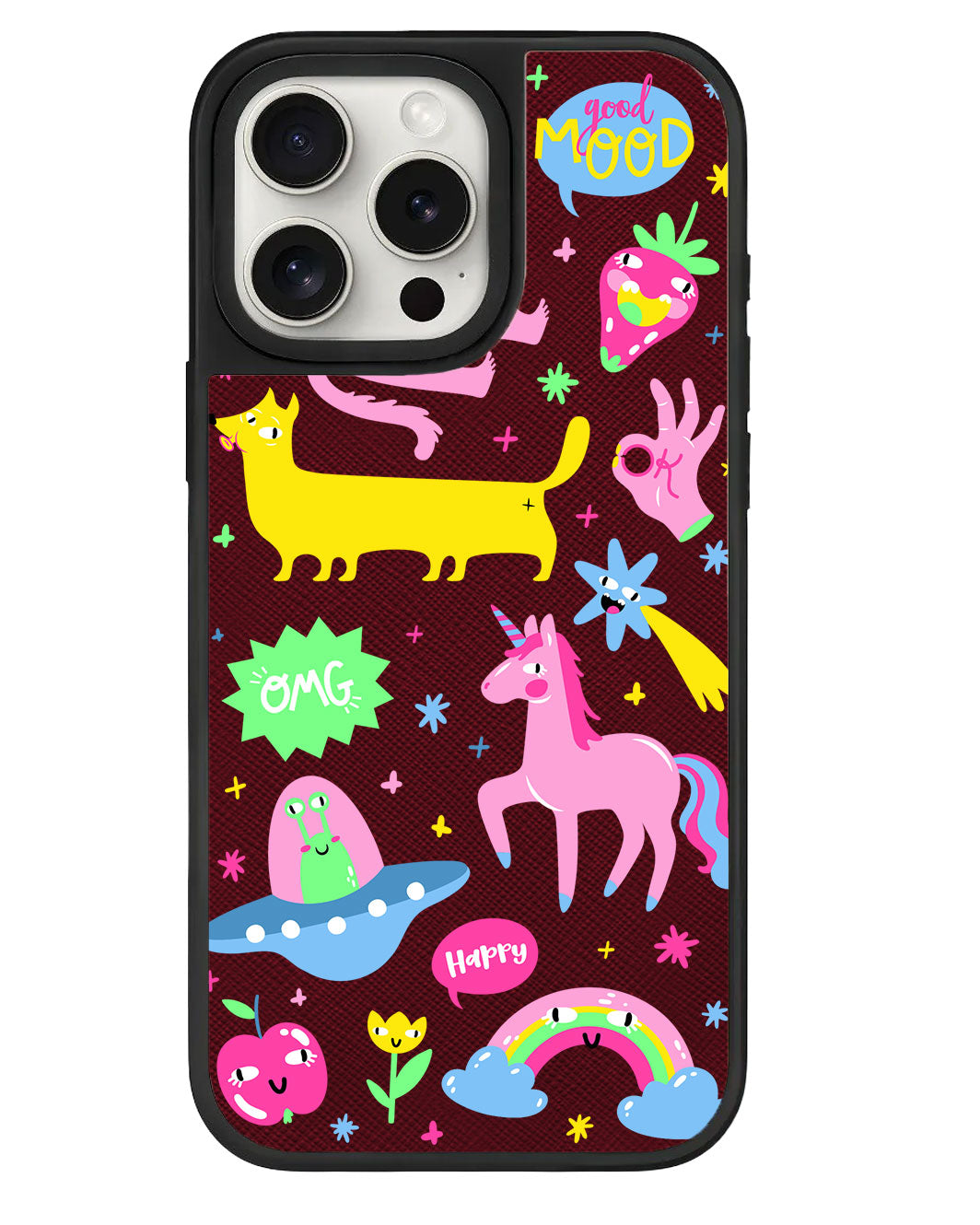 iPhone Leather Grip - Monster Say Good Mood
