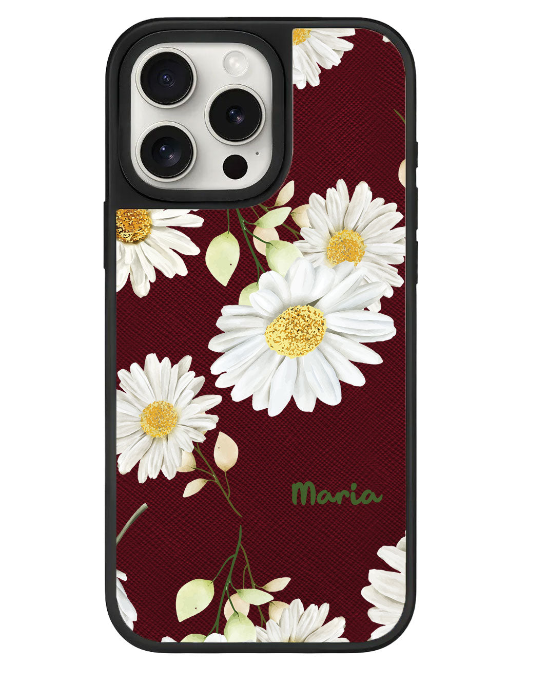 iPhone Leather Grip - ดอกเบญจมาศเดือนตุลาคม
