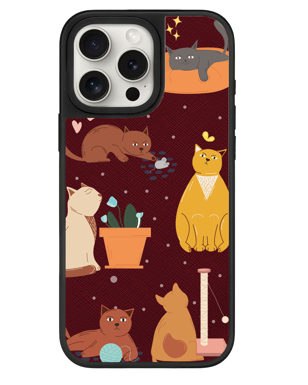 เคสหนังสำหรับ iPhone - ลายแมวขี้เล่น 1.0