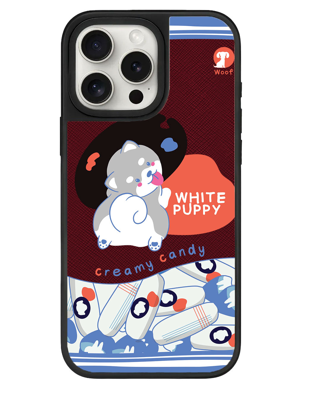 ที่จับหนังสำหรับ iPhone - ลายลูกสุนัขสีขาว