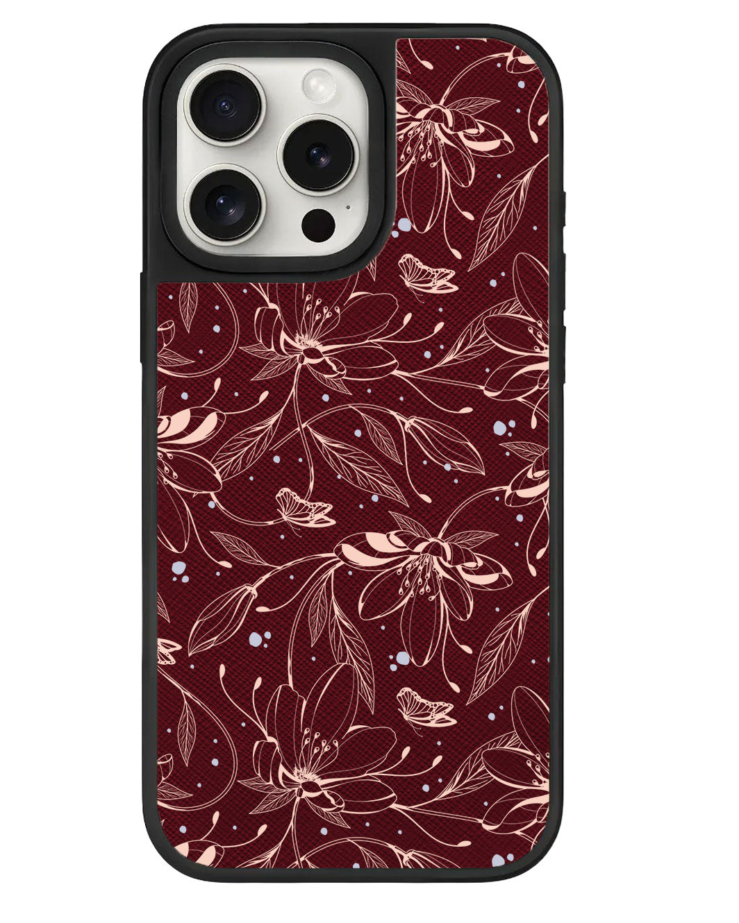 เคสหนังสำหรับ iPhone - Sketchy Flower & Butterfly 1.0