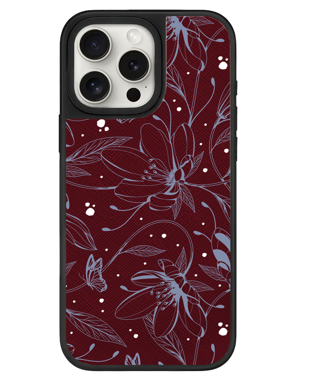 เคสหนังสำหรับ iPhone - Sketchy Flower & Butterfly 2.0