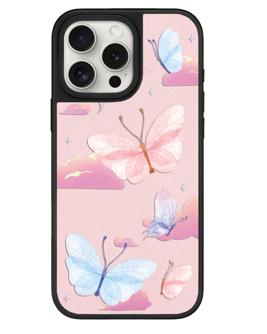 ที่จับหนังสำหรับ iPhone - ลาย Butterfly & Clouds