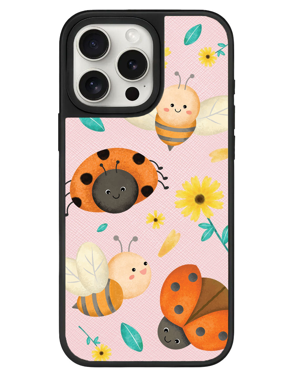 ที่จับหนังสำหรับ iPhone - ลาย Ladybug & Bee