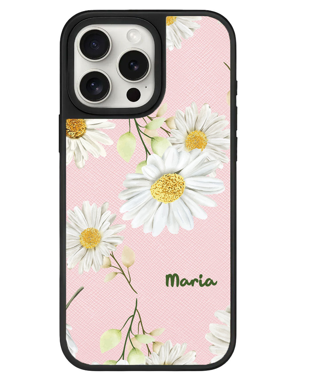 iPhone Leather Grip - ดอกเบญจมาศเดือนตุลาคม